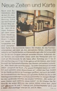 Presse Januar 2019 Landhotel Heidkrug