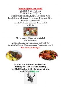 Schlachteplatte 2019 Landhotel Heidkrug